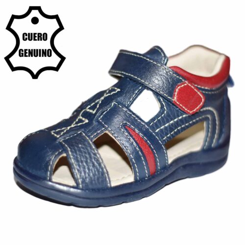 Sandalia de cuero pibe azul bruno kids 1