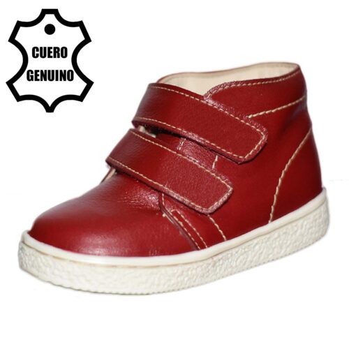 Botín de cuero caminante rojo bruno kids 1