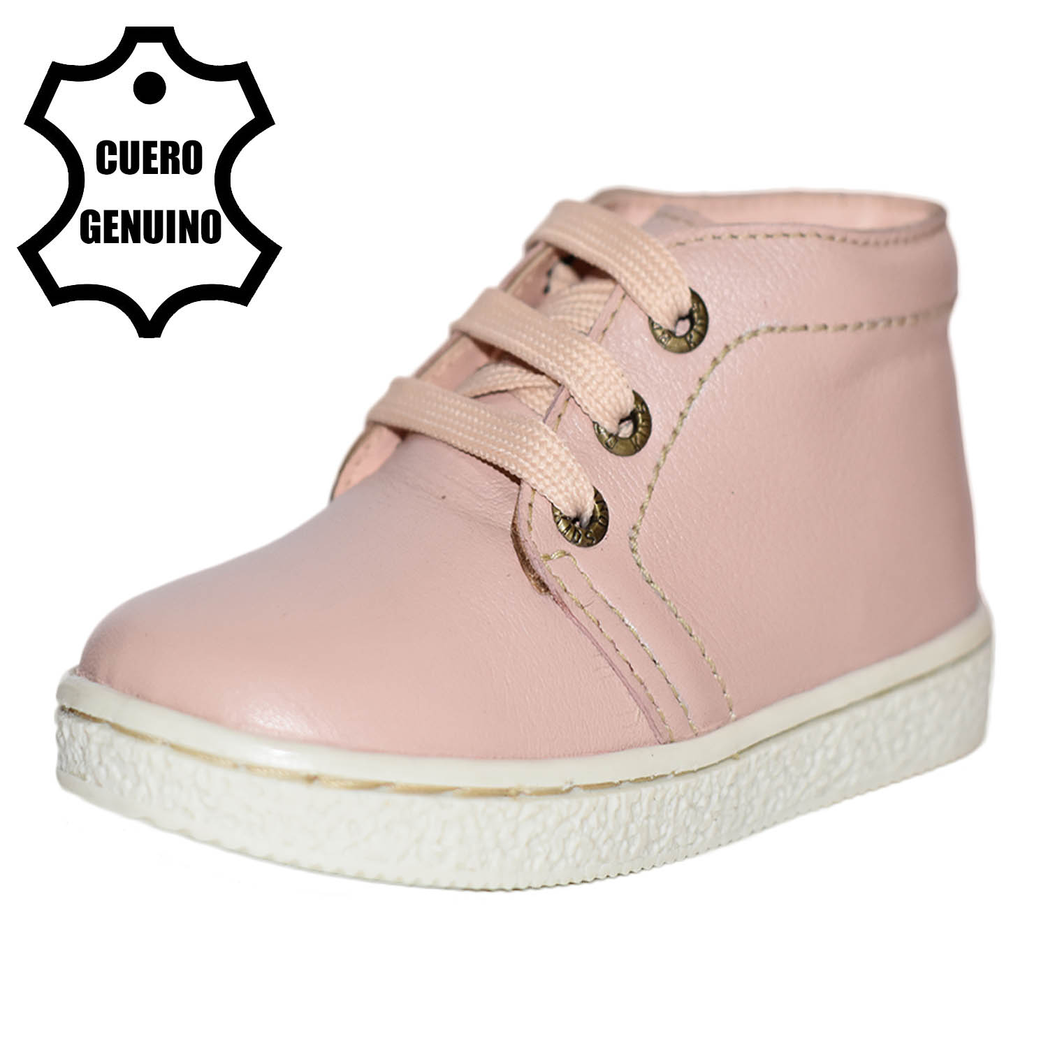 Botín de cuero caminante rosado bebé bruno kids 1