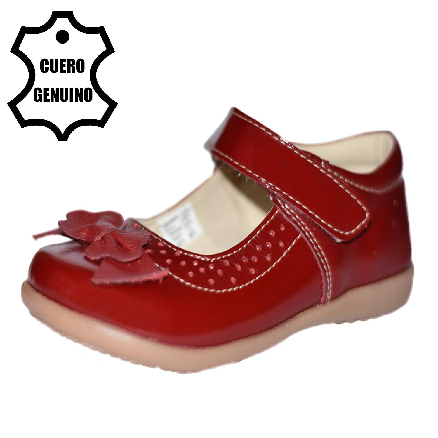 Zapato de cuero caminante charol rojo bruno kids 1