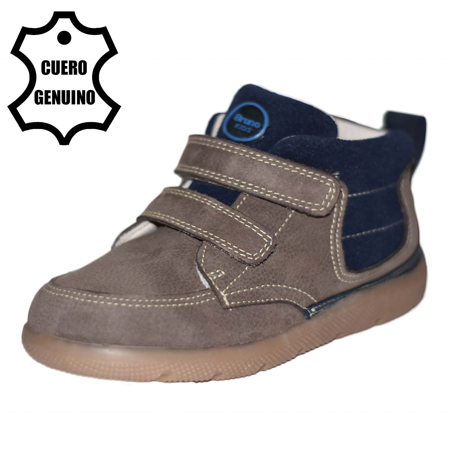Zapato de cuero caminante gris bruno kids 1