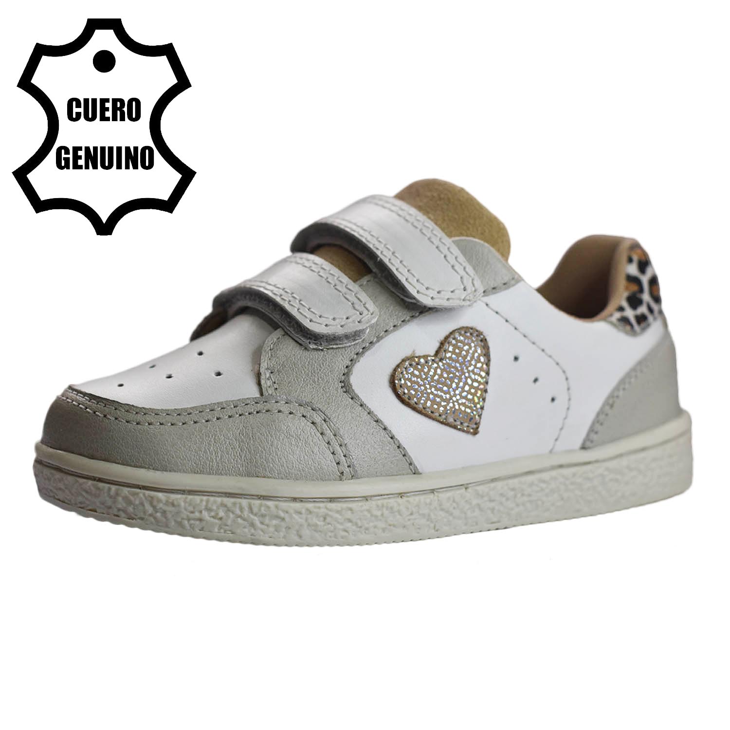 Zapato caminante blanco humo bruno kids 1