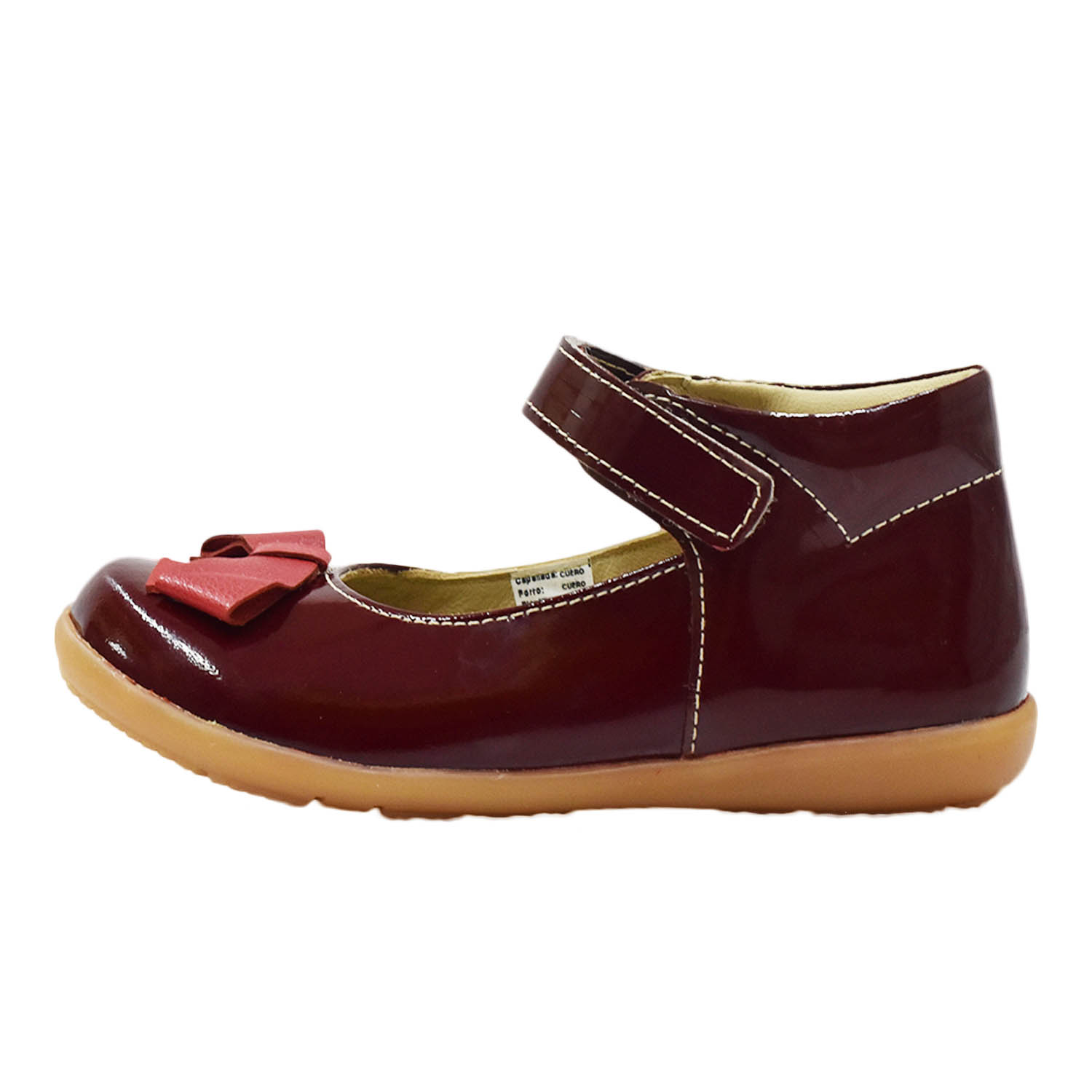 Zapato Caminante Niña Bruno Kids de Cuero Charol Vino - Imagen 2
