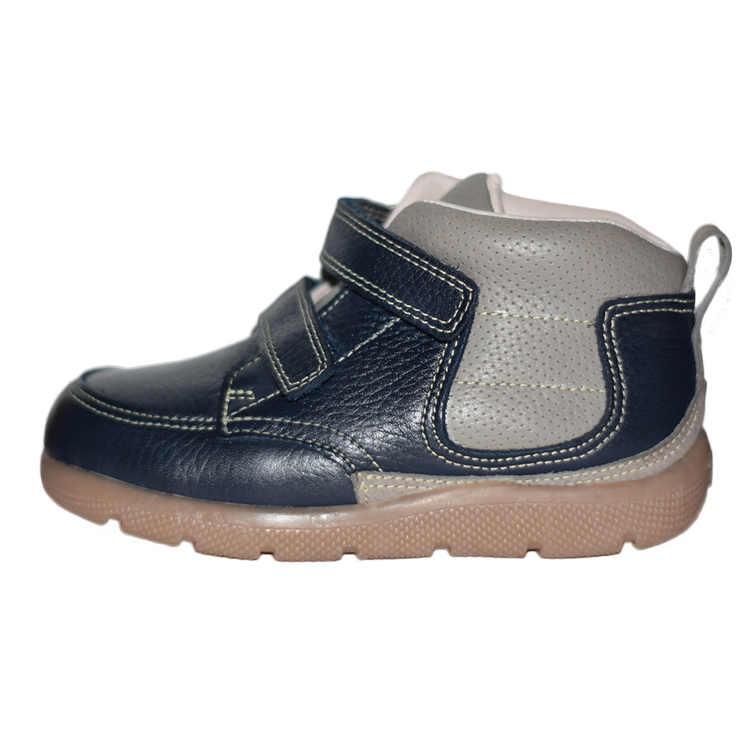 Botín de cuero Caminante Azul Gris bruno kids 2