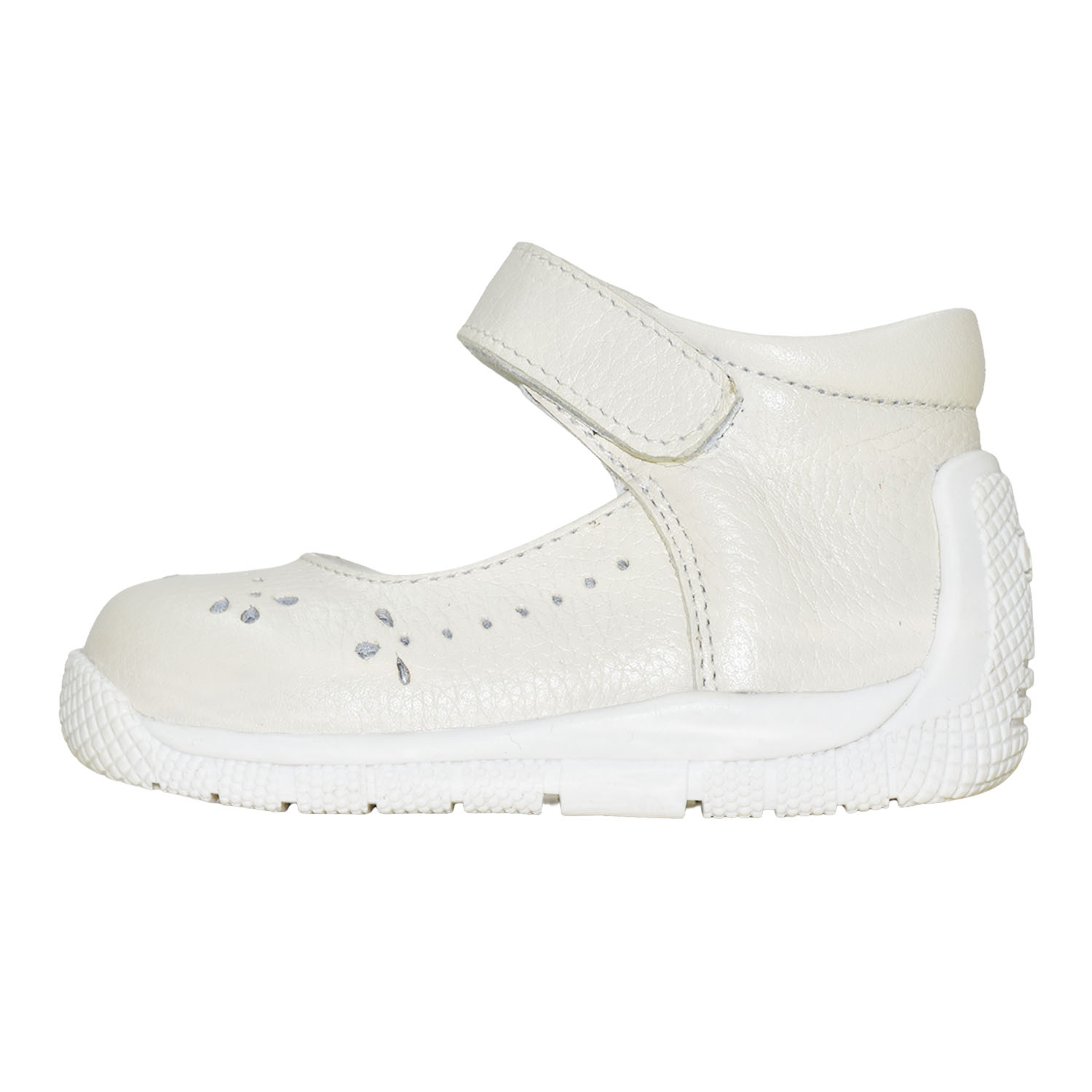 Zapato pibe bruno kids niña de cuero blanco vainilla 2