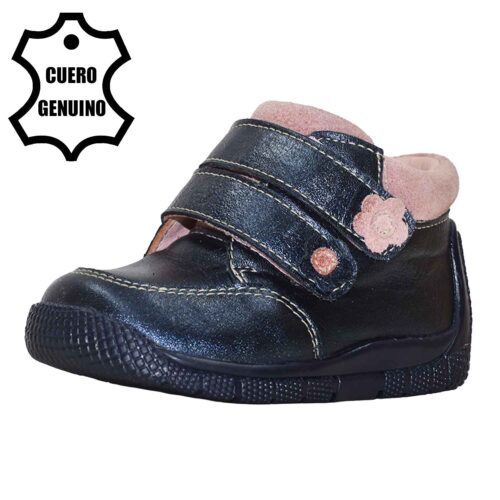 Zapato pibe bruno kids niña de cuero ottanio azul 1