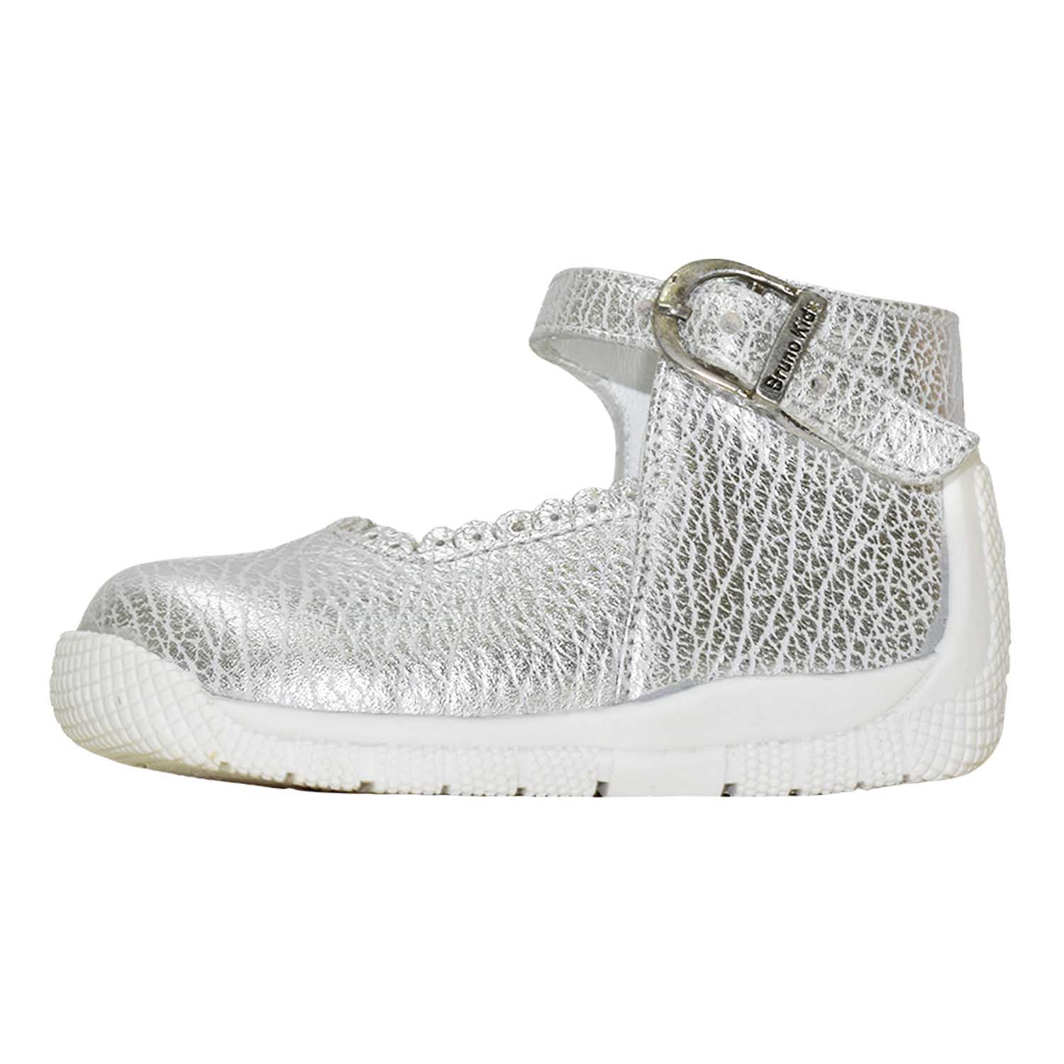 Zapato pibe bruno kids niña de cuero plata 2