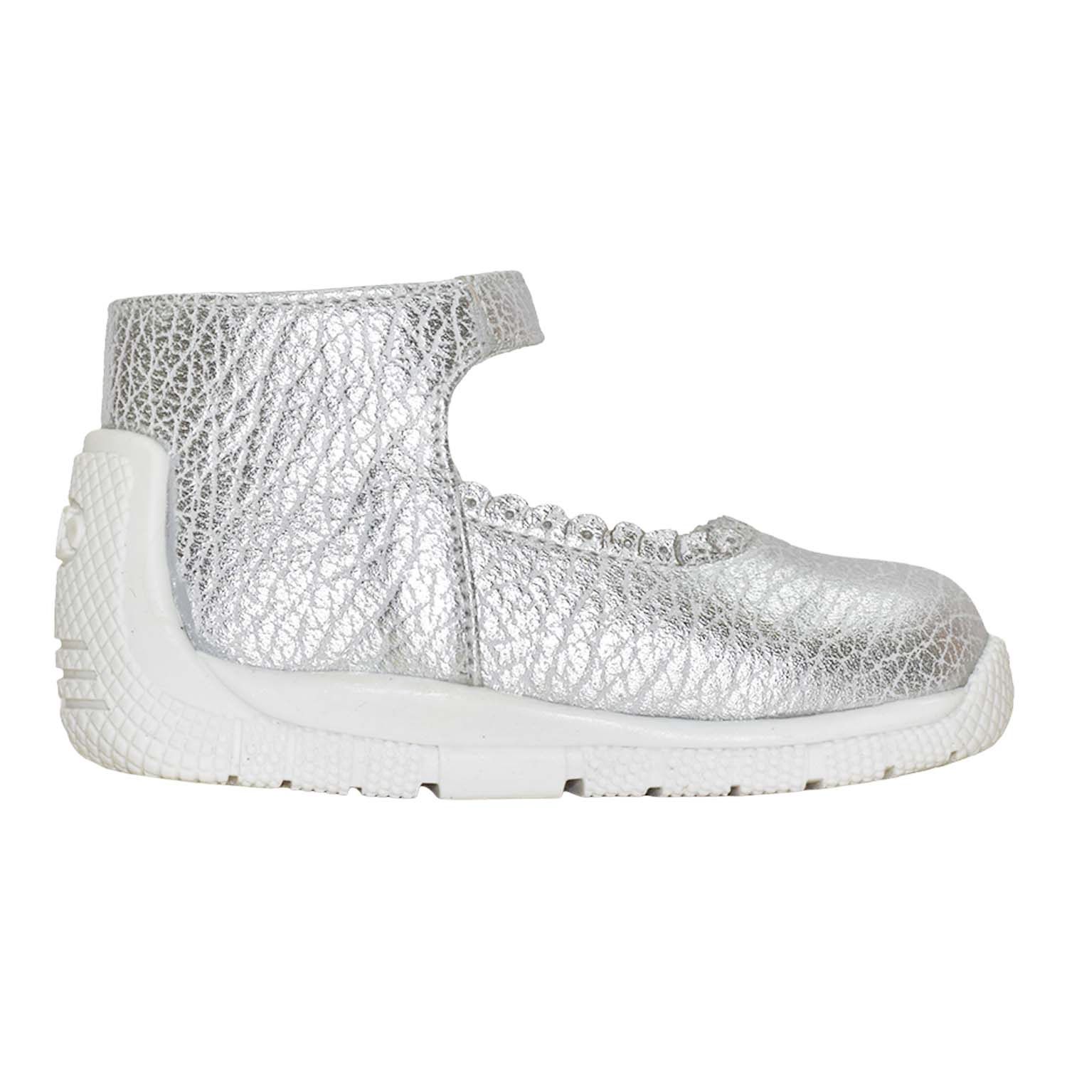 Zapato pibe bruno kids niña de cuero plata 3