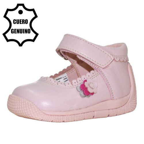 Zapato pibe bruno kids niña de cuero richato rosa 1