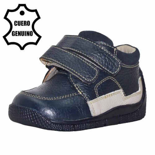 Zapato pibe bruno kids niño de cuero azul 1